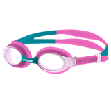 Vorgee Dolphin Junior Swim Goggles – Clear Almond Lens, Soft One-Piece Silicone Kids Goggles (Ages 2 to 8 Years)