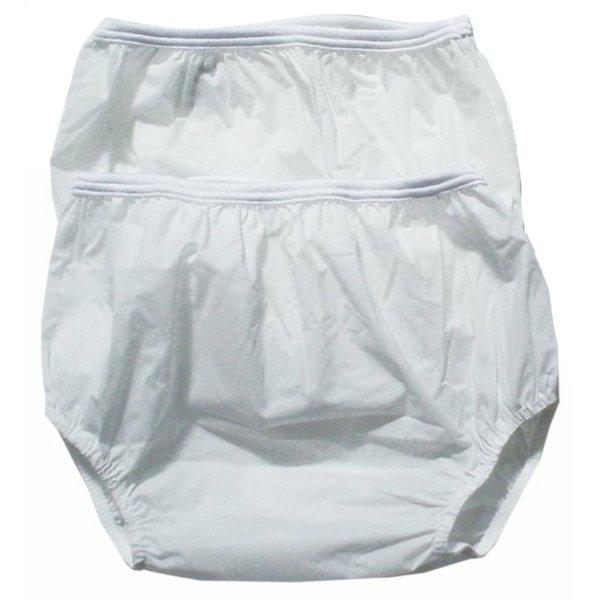 Dappi Waterproof 100-Percent Nylon Diaper Pants, 2 Pack, (White)
