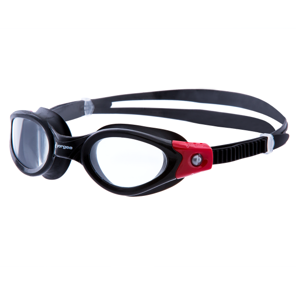 Vorgee Vortech - Clear Lens Swim Goggle-Black/Red